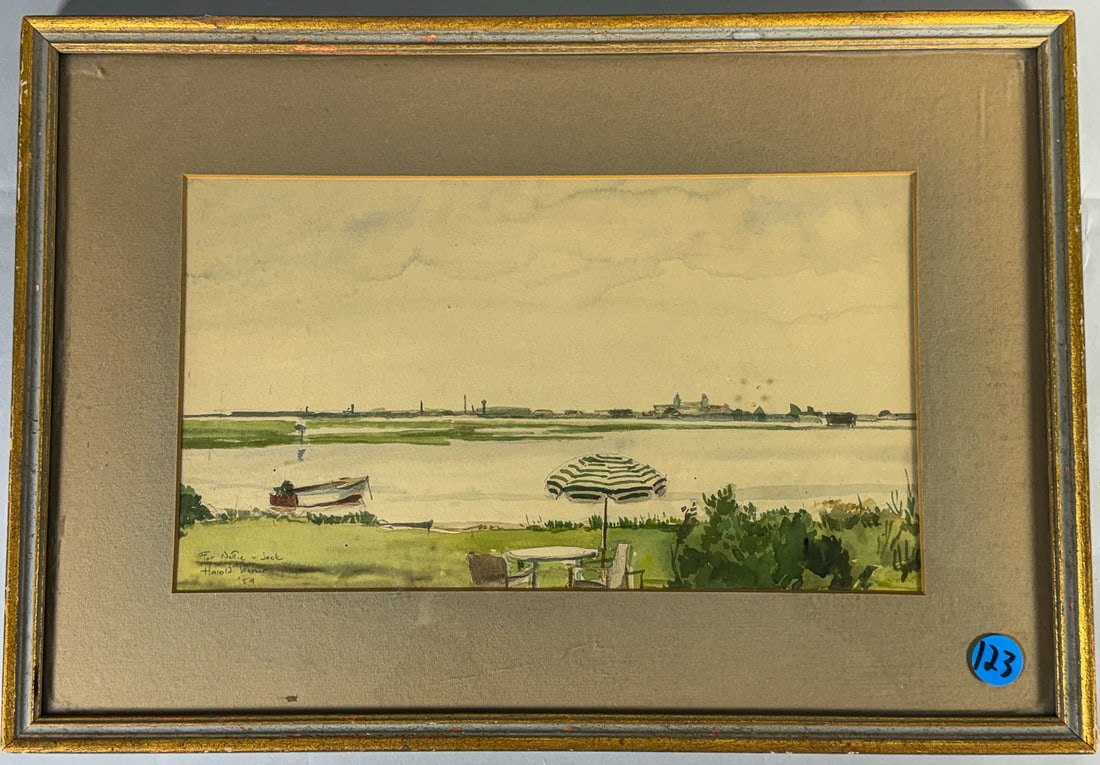 HAROLD STERNER WATERCOLOR OF PROVINCTOWN - FREE THE BEACH (1 of 9)