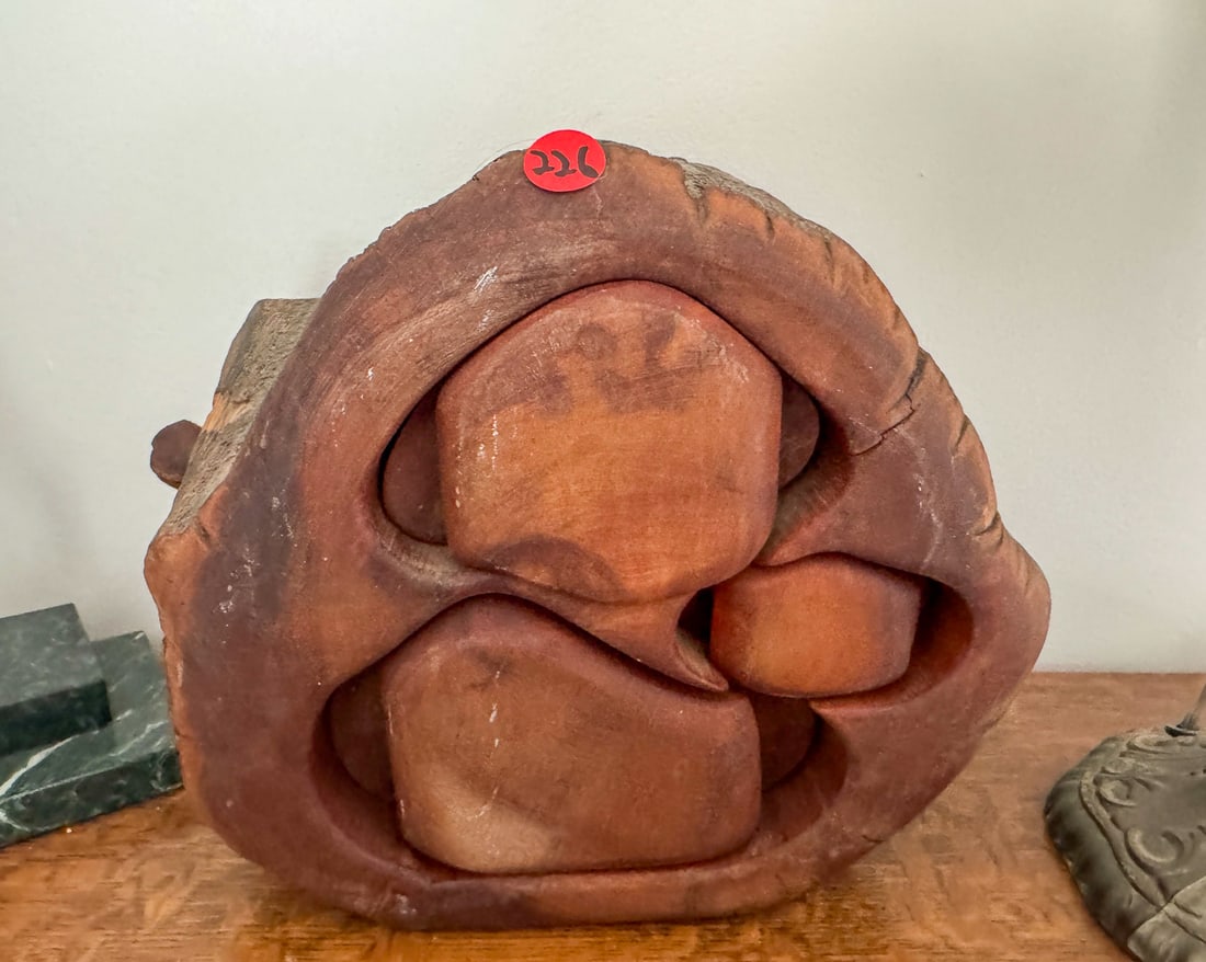 CARVED ? JEWELRY BOX, 9" X 9" X 10" (1 of 5)