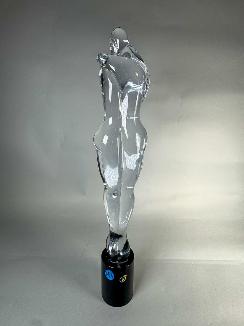 LARGE MURANO GLASS SCULPTURE ON STAND "LOVERS", 19" TALL (1 of 6)
