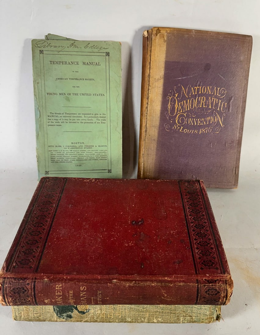 4 ANTIQUE BOOKS, 1836 ? MANUAL, NATIONAL DEMOCRATIC 1876 CONVENTION, ETC. (1 of 6)