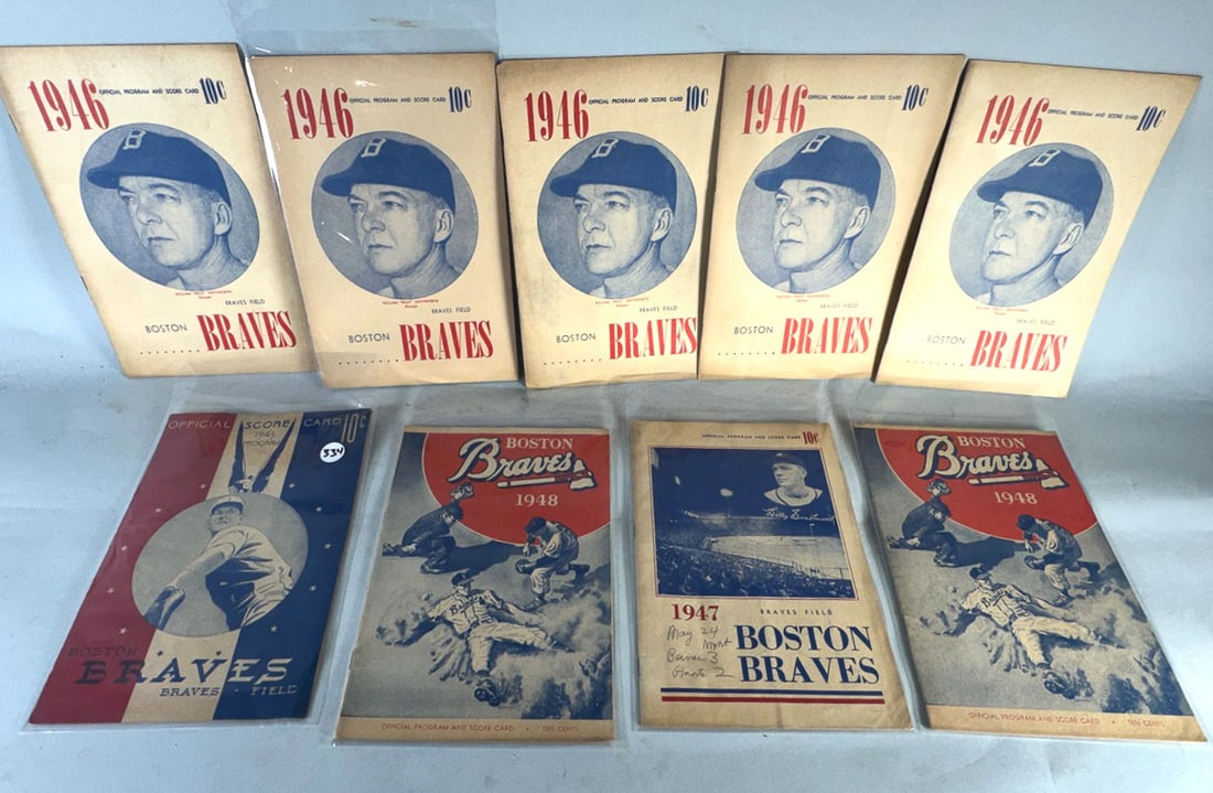 7 BOSTON BRAVES OFFICIAL PROGRAMS/SCORECARDS (1 of 5)
