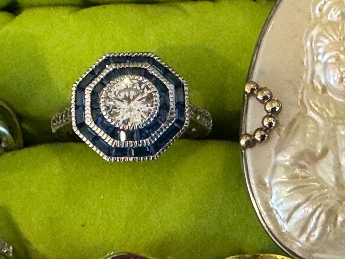 6 STERLING SILVER GEMSTONE RINGS - 3