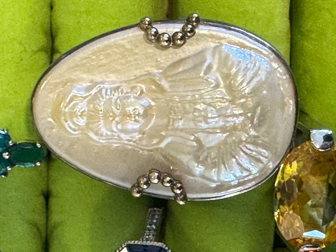 6 STERLING SILVER GEMSTONE RINGS - 4