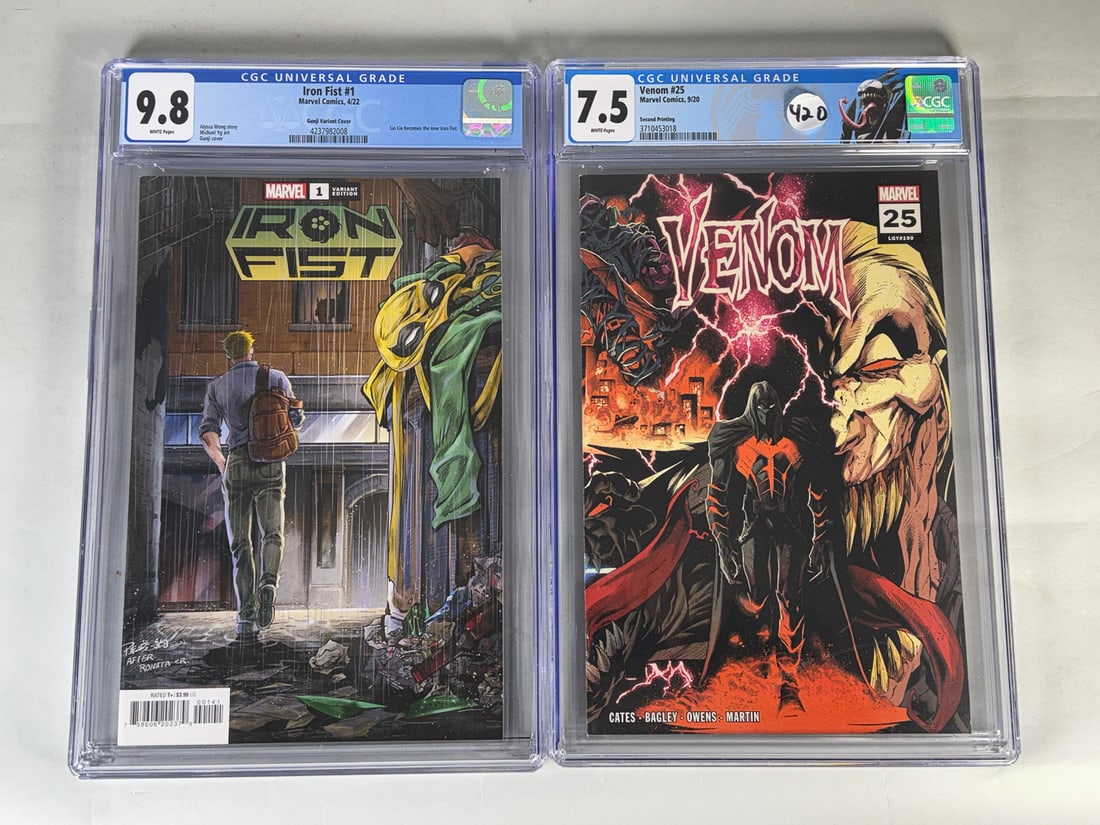 2 CGC GRADED COMICS, VENOM #25 AND IRON FIST #1 (1 of 4)