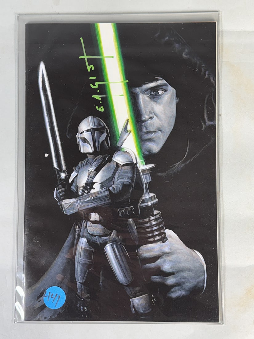 SIGNED COMIC BOOK STAR WARS THE MANDALORIAN MARVEL #8 (1 of 3)