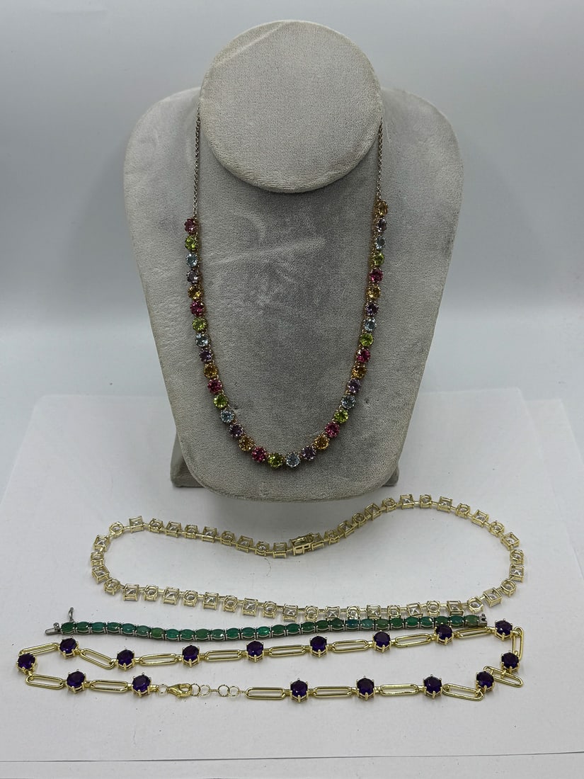 STERLING SILVER AND GEMSTONE NECKLACES AND BRACELETS (1 of 6)