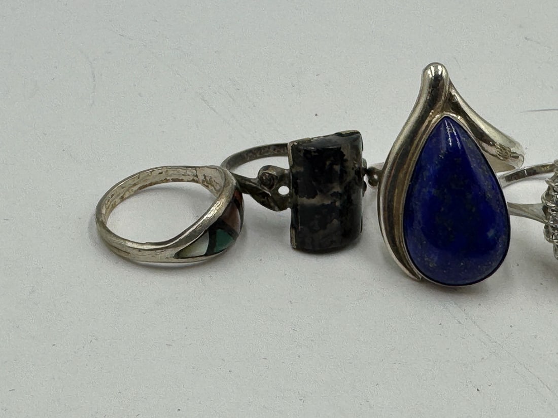 STERLING SILVER GEMSTONE BLING RINGS - 2