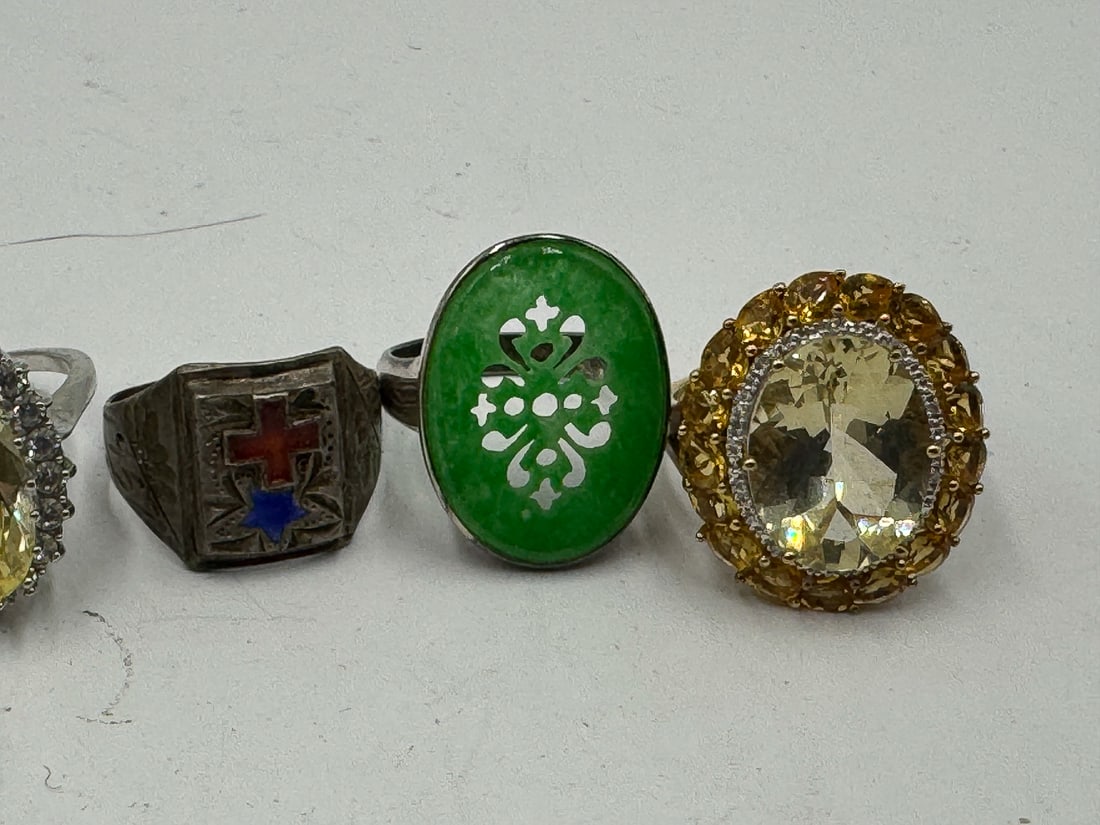 STERLING SILVER GEMSTONE BLING RINGS - 3