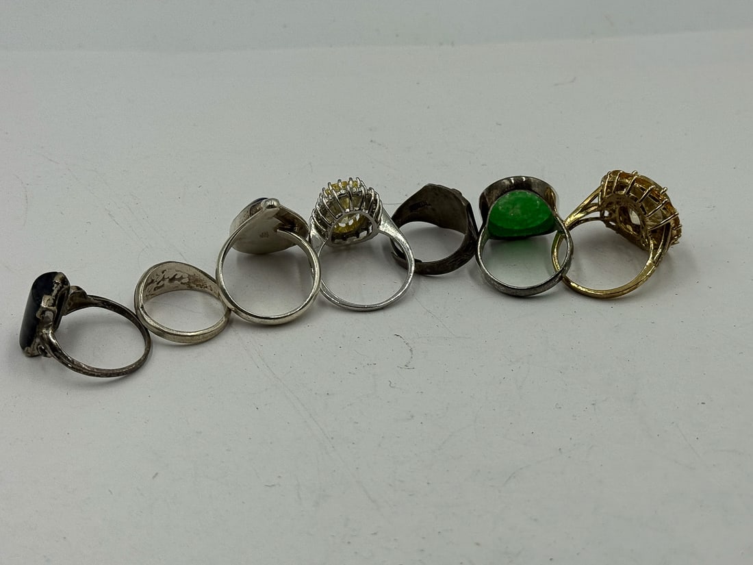 STERLING SILVER GEMSTONE BLING RINGS - 4
