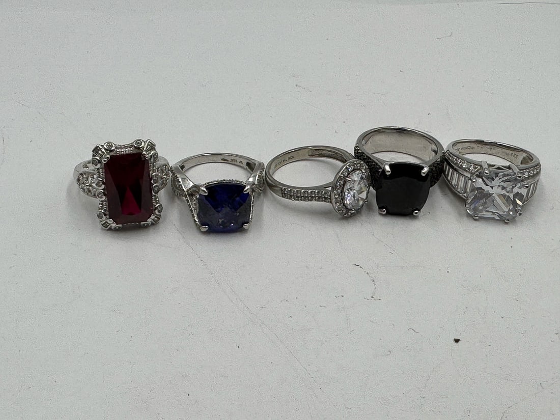 STERLING SILVER GEMSTONE BLING RINGS: STERLING SILVER GEMSTONE BLING RINGS