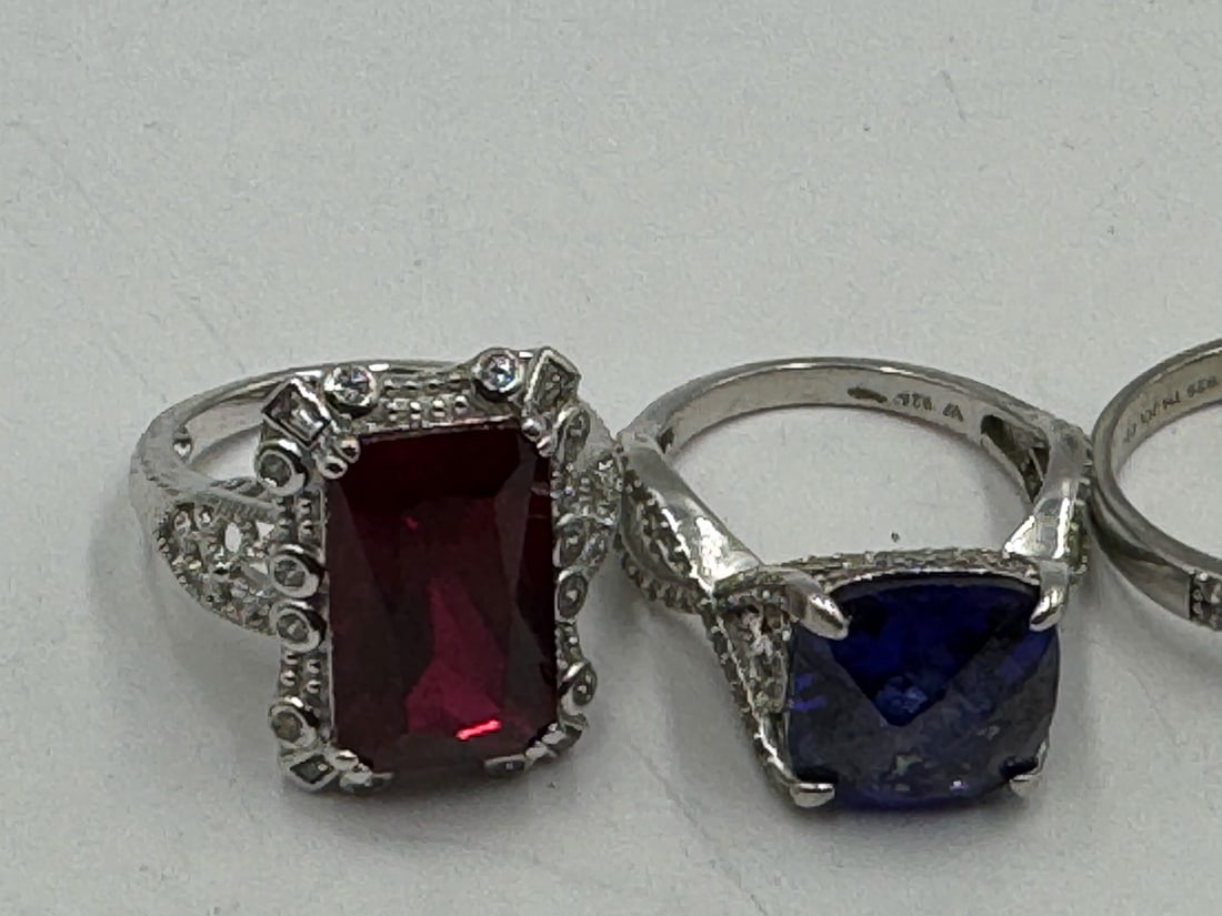 STERLING SILVER GEMSTONE BLING RINGS - 2
