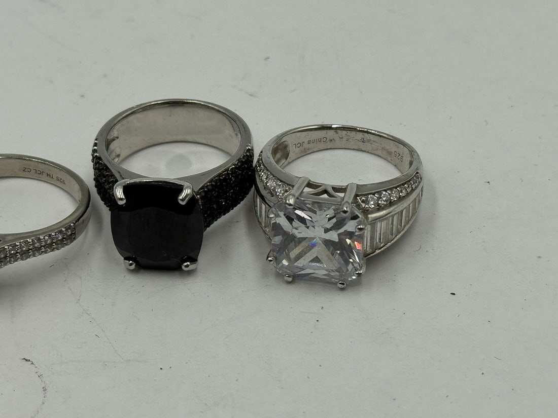 STERLING SILVER GEMSTONE BLING RINGS - 5