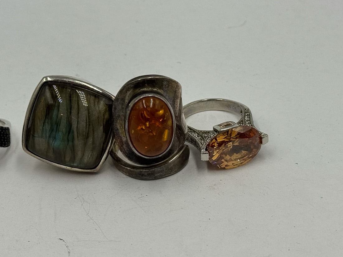 STERLING SILVER GEMSTONE BLING RINGS - 2