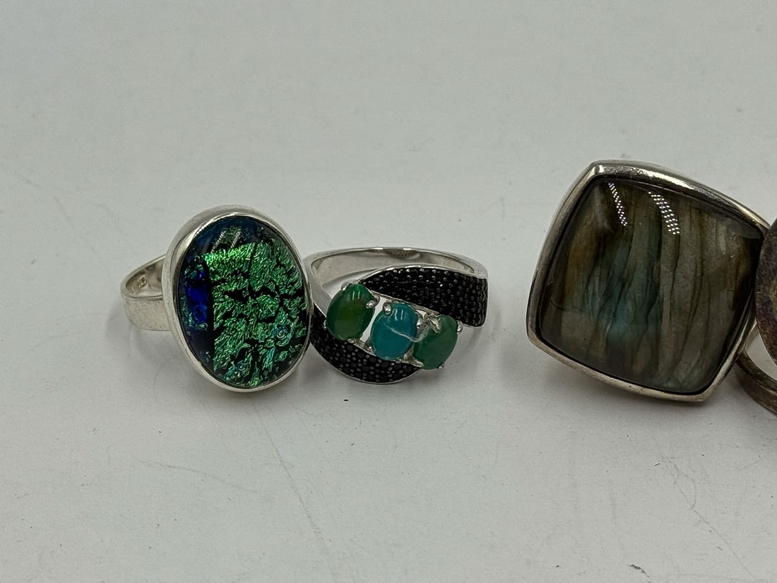 STERLING SILVER GEMSTONE BLING RINGS - 3