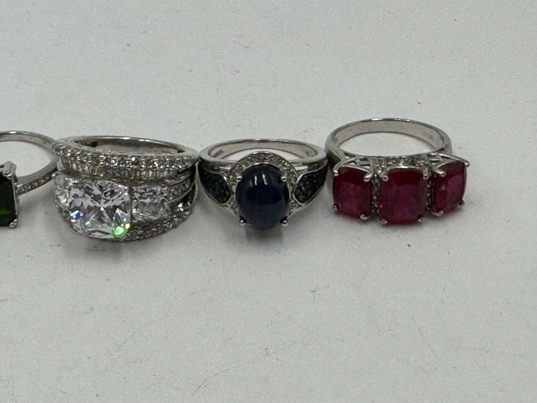 STERLING SILVER GEMSTONE BLING RINGS - 2