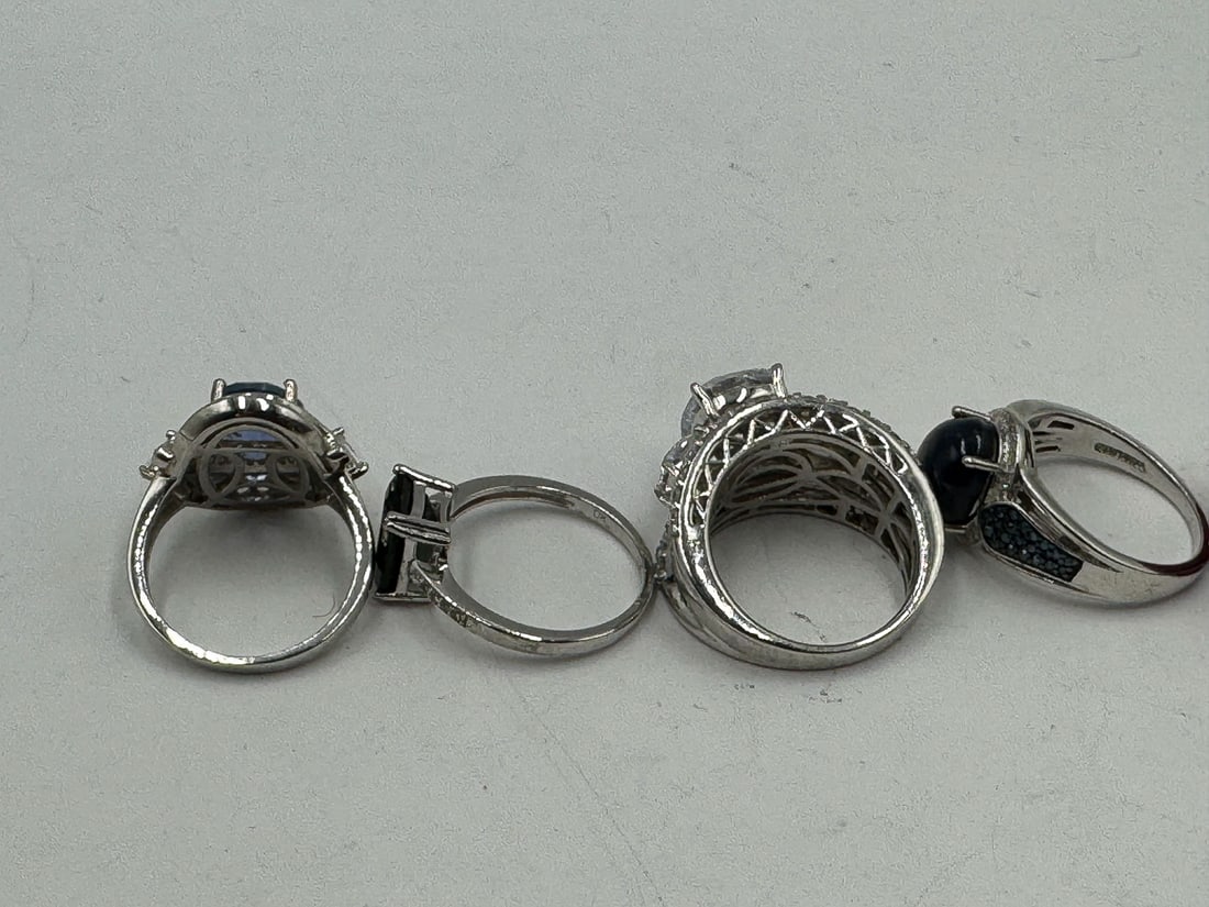 STERLING SILVER GEMSTONE BLING RINGS - 5