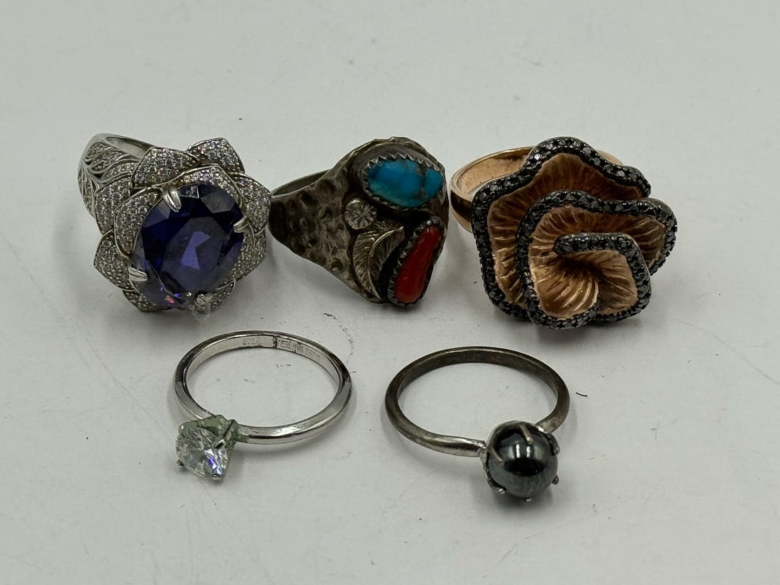 STERLING SILVER GEMSTONE BLING RINGS - 2