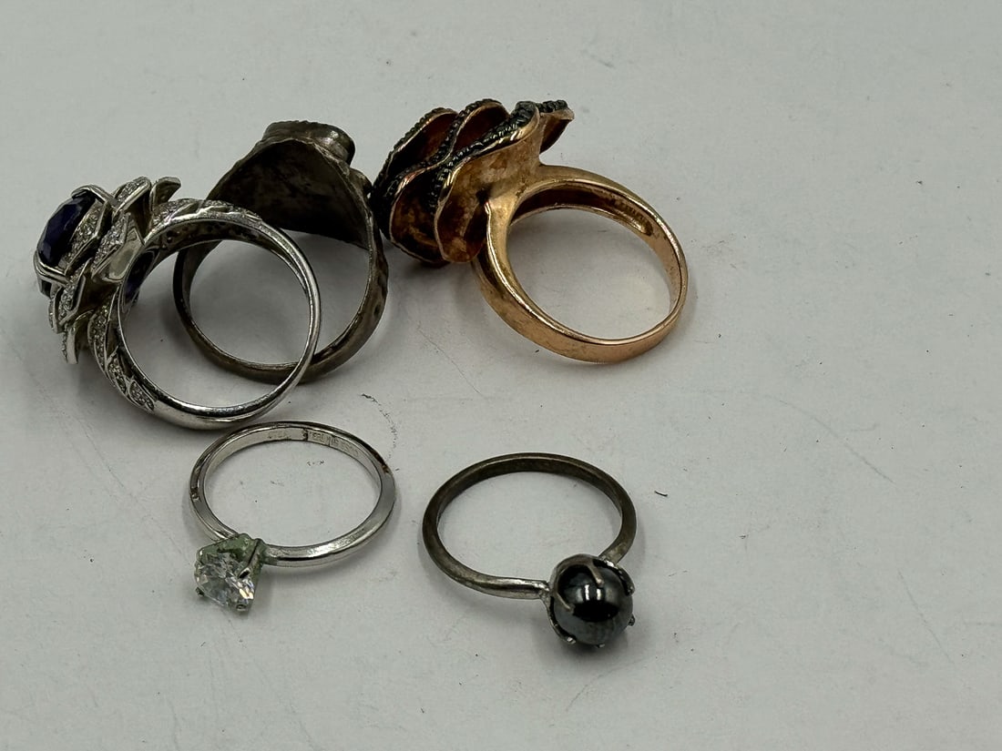 STERLING SILVER GEMSTONE BLING RINGS - 3
