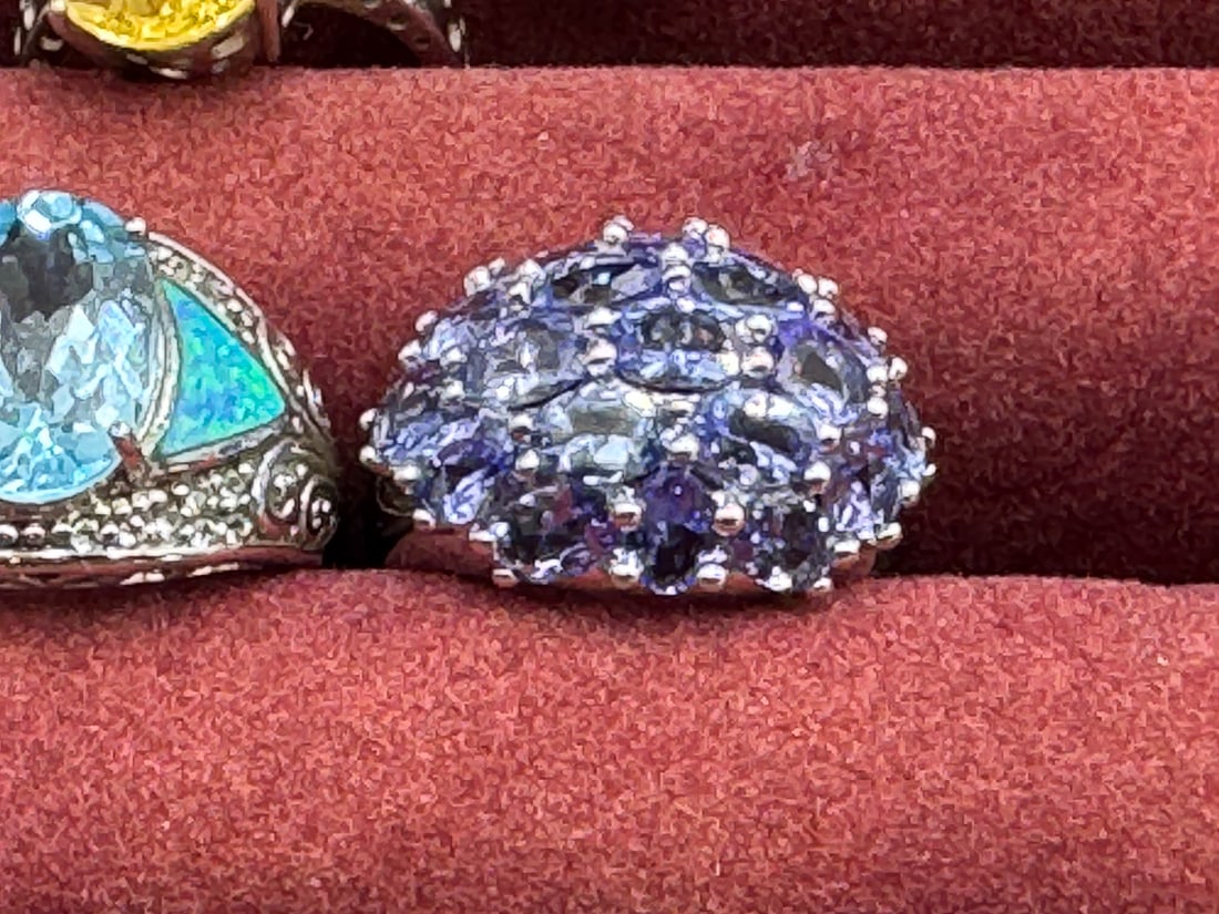 STERLING SILVER GEMSTONE BLING RINGS - 2