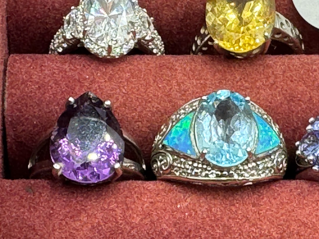 STERLING SILVER GEMSTONE BLING RINGS - 3