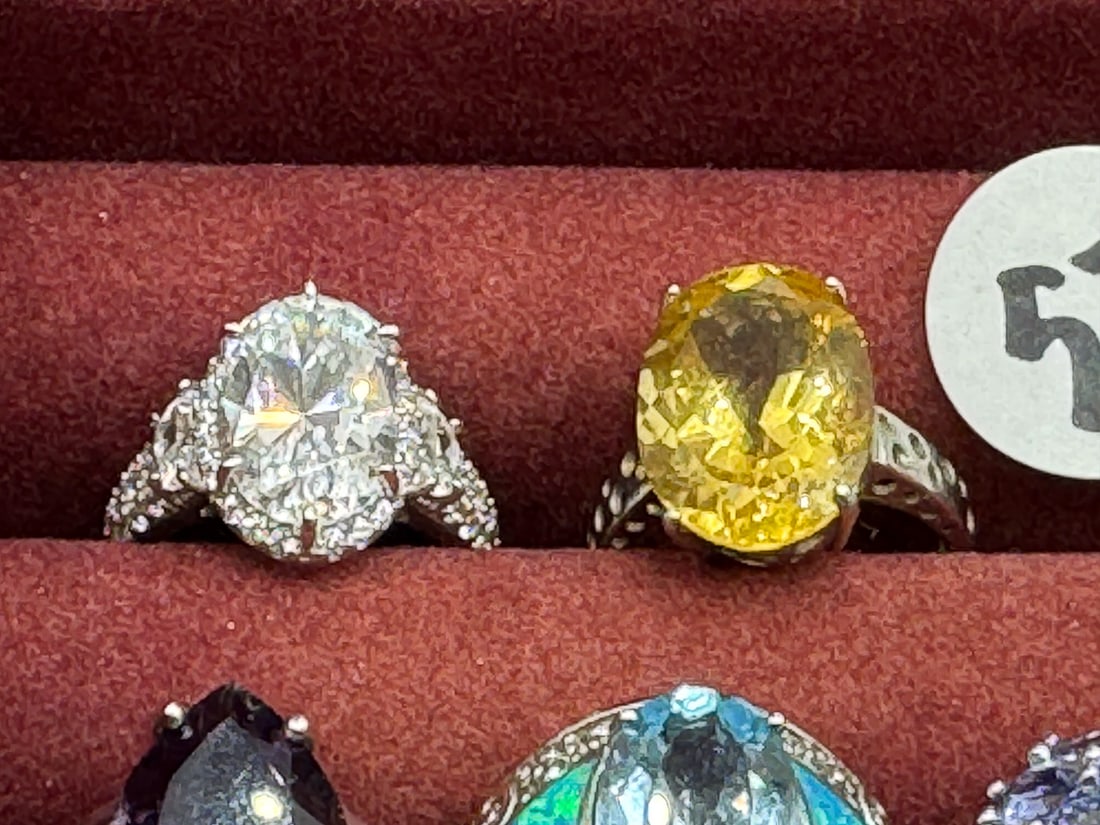 STERLING SILVER GEMSTONE BLING RINGS - 4