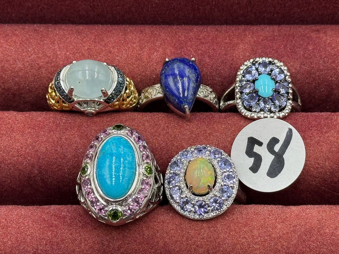 STERLING SILVER GEMSTONE BLING RINGS: STERLING SILVER GEMSTONE BLING RINGS