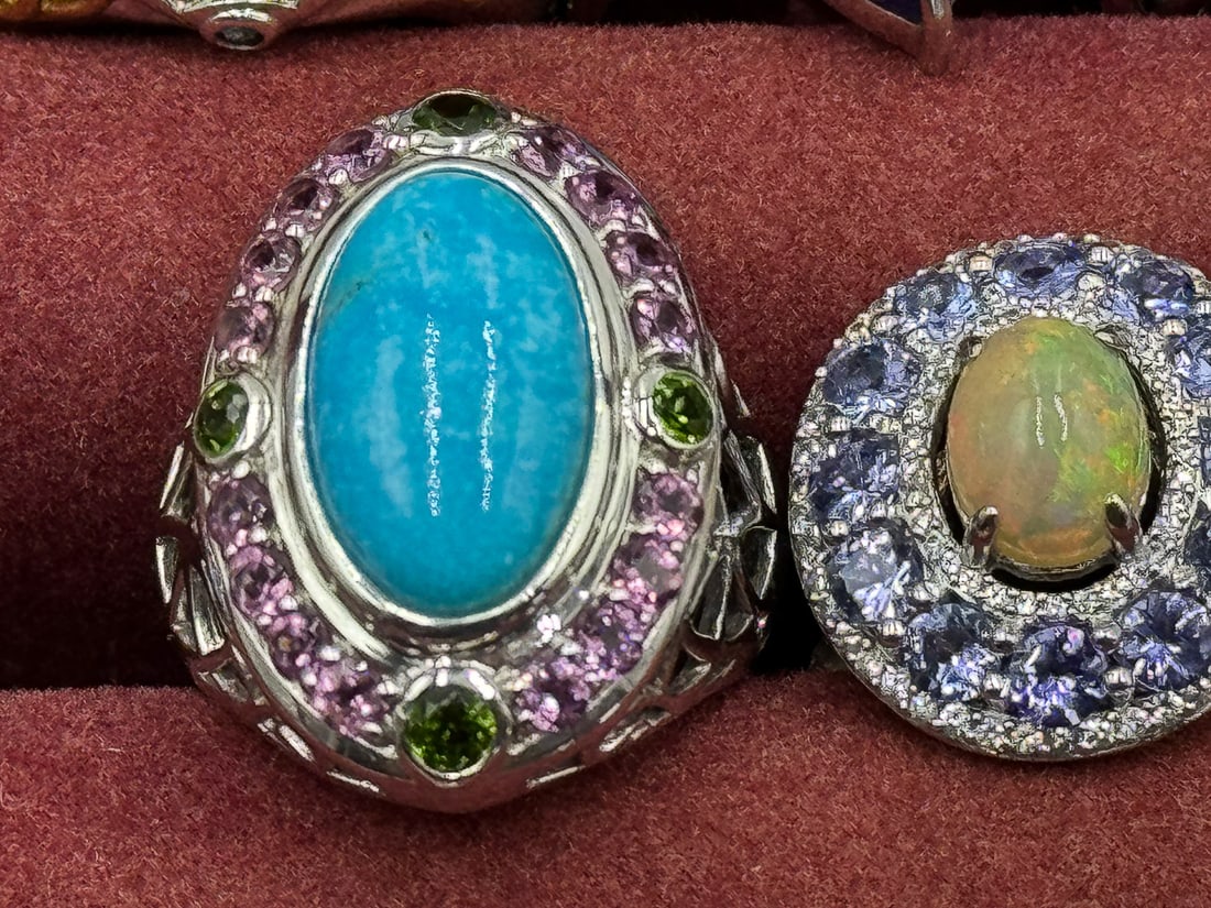 STERLING SILVER GEMSTONE BLING RINGS - 2