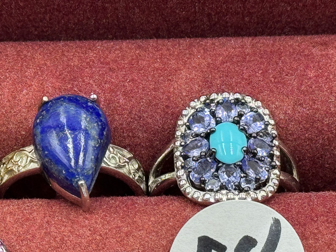 STERLING SILVER GEMSTONE BLING RINGS - 4