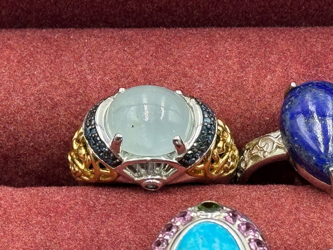STERLING SILVER GEMSTONE BLING RINGS - 5