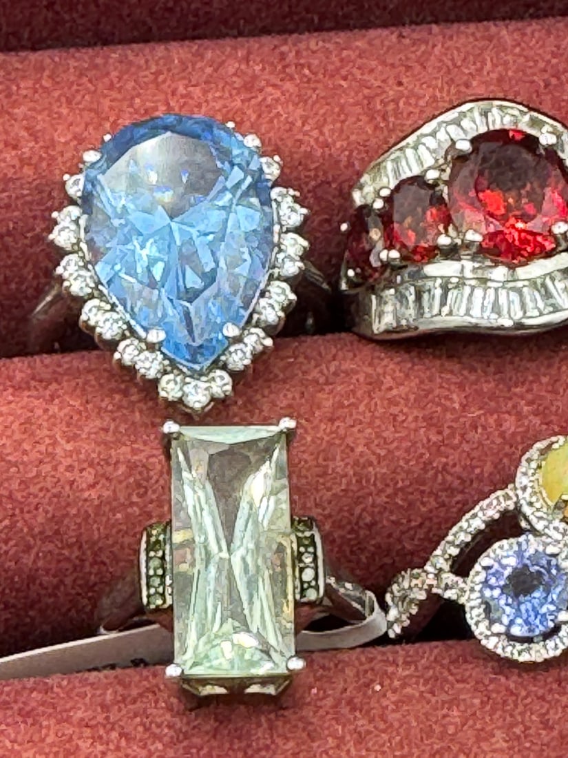 STERLING SILVER GEMSTONE BLING RINGS - 2