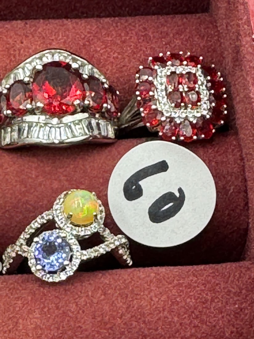 STERLING SILVER GEMSTONE BLING RINGS - 3
