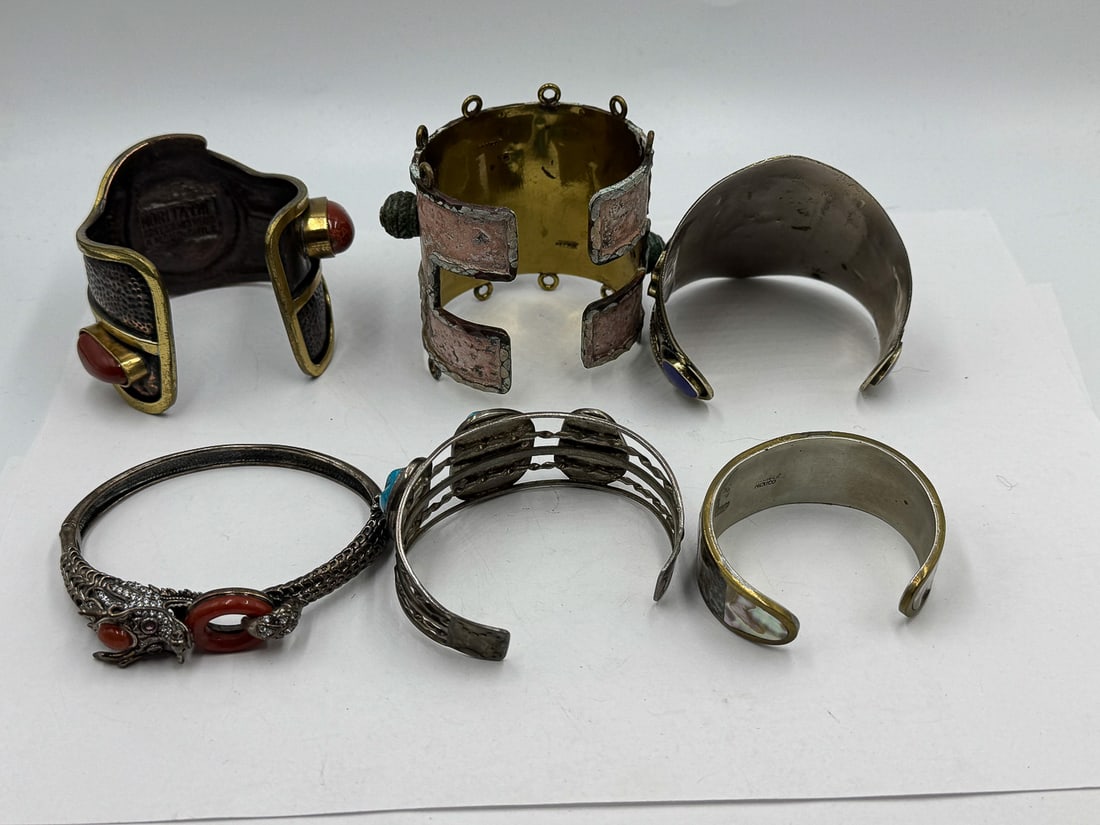 HARDSTONE BANGLE BRACELETS, TURQOUISE, ETC. - 4