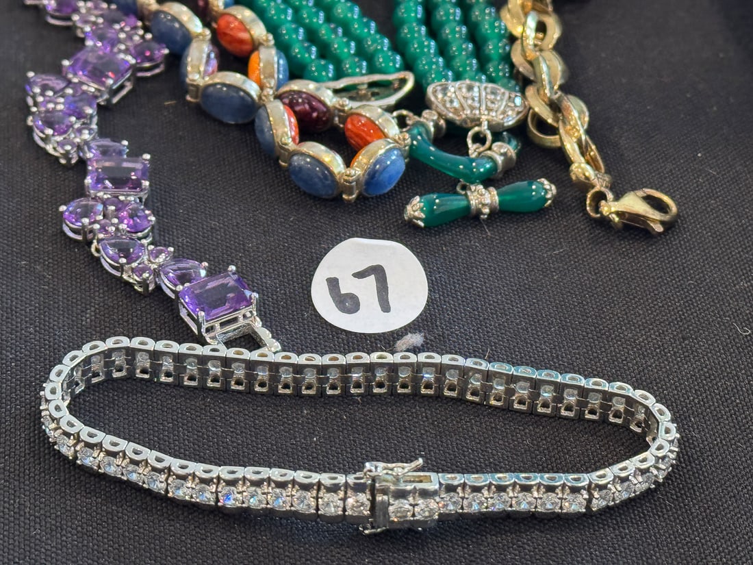 6 STERLING SILVER PENDANT NECKLACES - 3