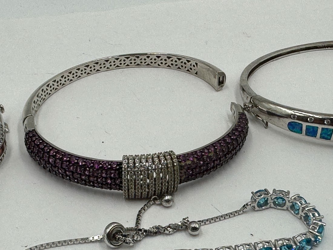 5 STERLING SILVER NECKLACES - 4
