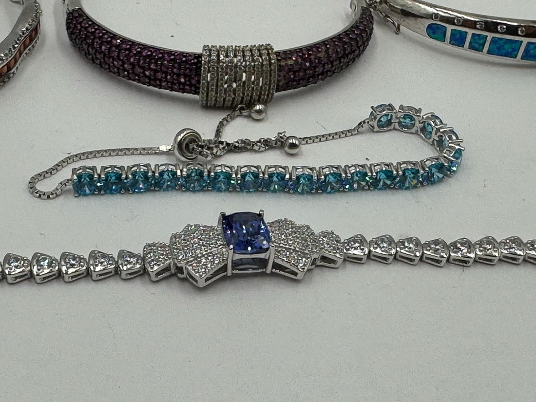 5 STERLING SILVER NECKLACES - 6