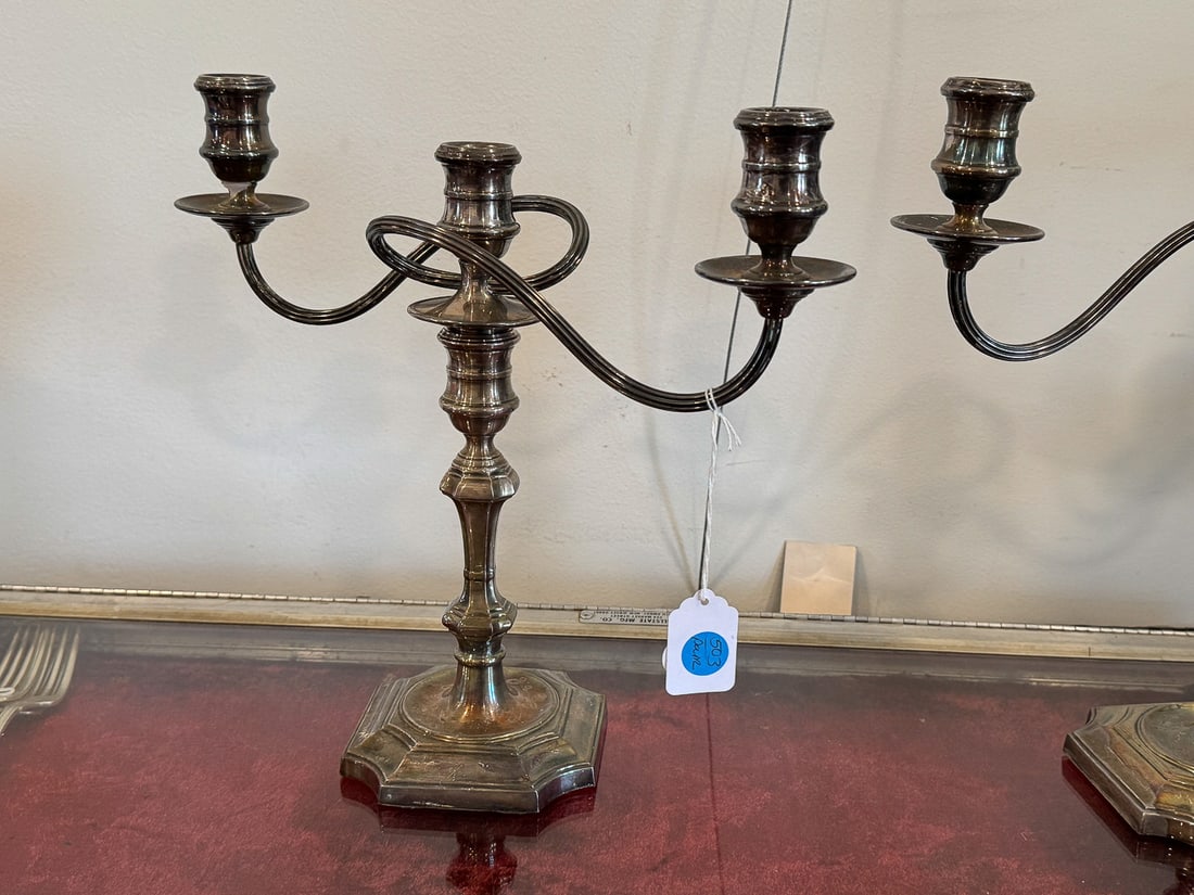 BARKER ELLIS SILVERPLATE CANDELABRA - 3