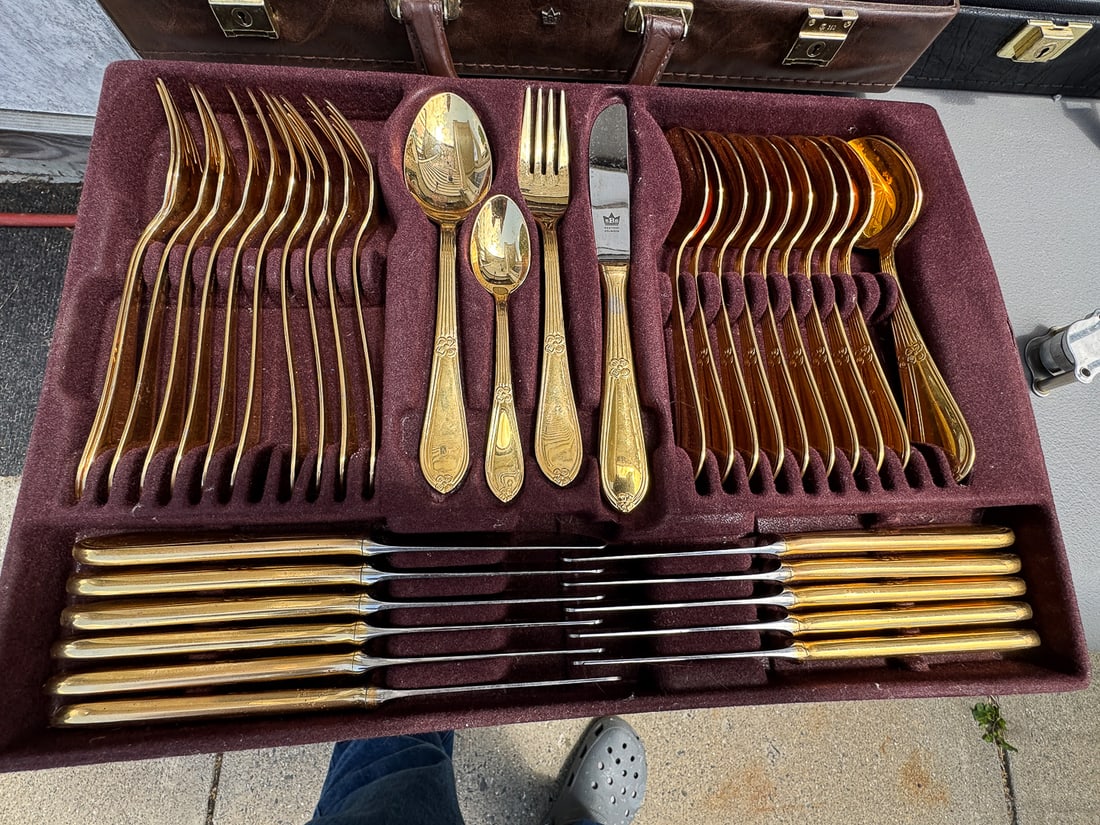 GERMAN 24K GOLD PLATED FLATWARE FOR 12 - 2