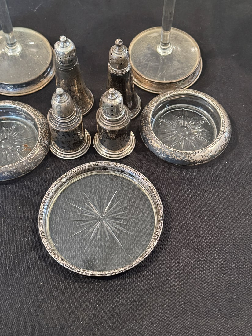 CRYSTAL AND STERLING SILVER ITEMS: CRYSTAL AND STERLING SILVER ITEMS