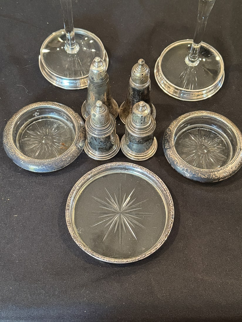 CRYSTAL AND STERLING SILVER ITEMS - 3