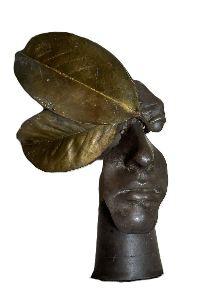 RICHARD PEPITONE BRONZE SCULPTURE OF FACE, 10" X 6" (1 of 7)