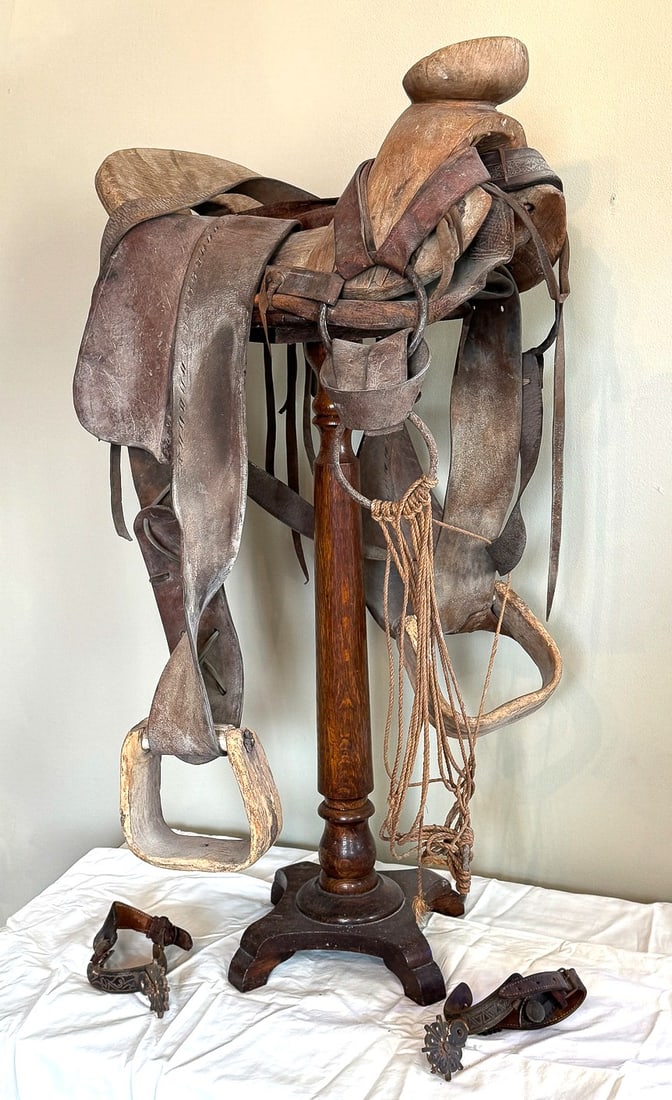 ANTIQUE (MOGUL?) SADDLE, 26" X 16" X 32" (1 of 7)
