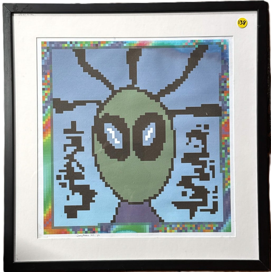 JOEY MARS SIGNED ARTWORK, 20.5" X 20" FRAMED AND 15" X 15" SIGHT (1 of 4)
