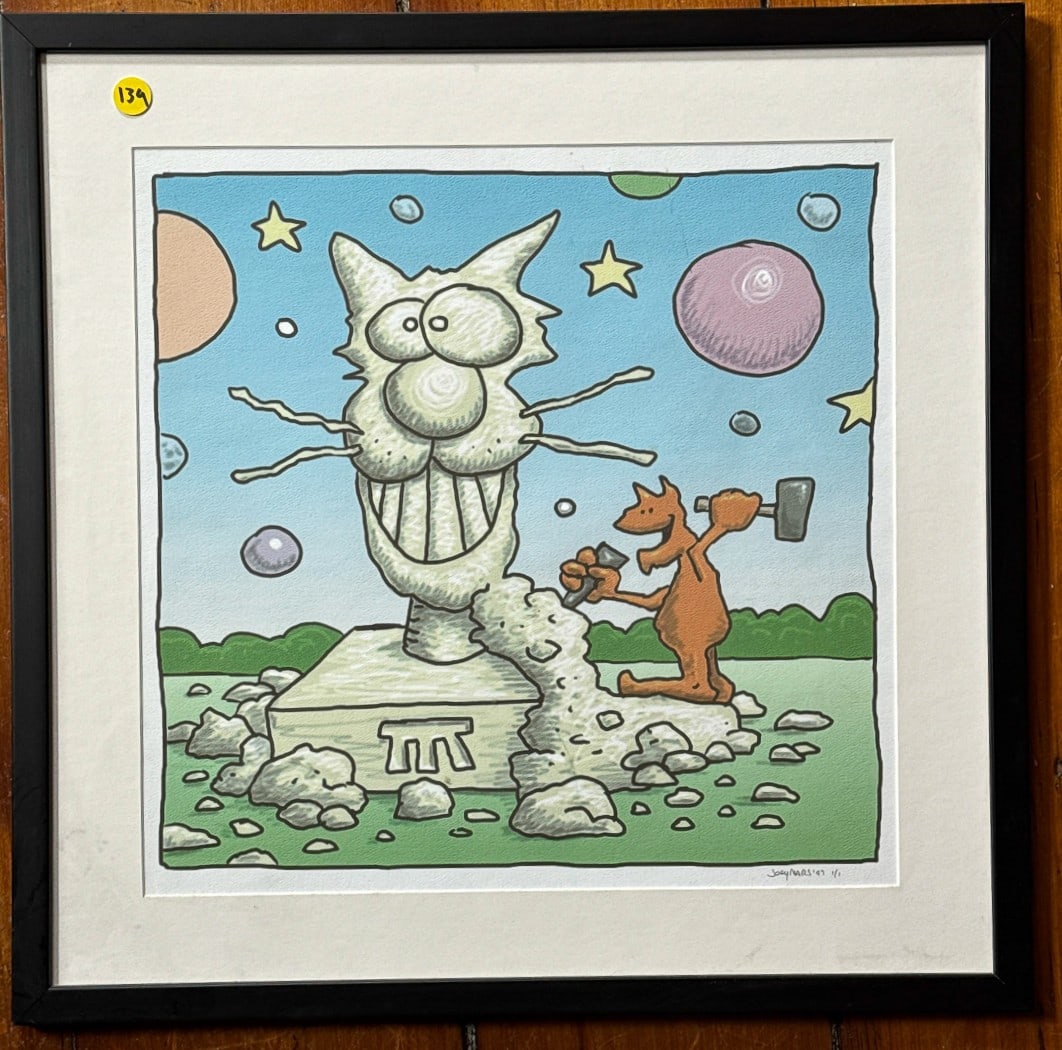 JOEY MARS SIGNED ARTWORK, 20.5" X 20" FRAMED AND 15" X 15" SIGHT (1 of 4)