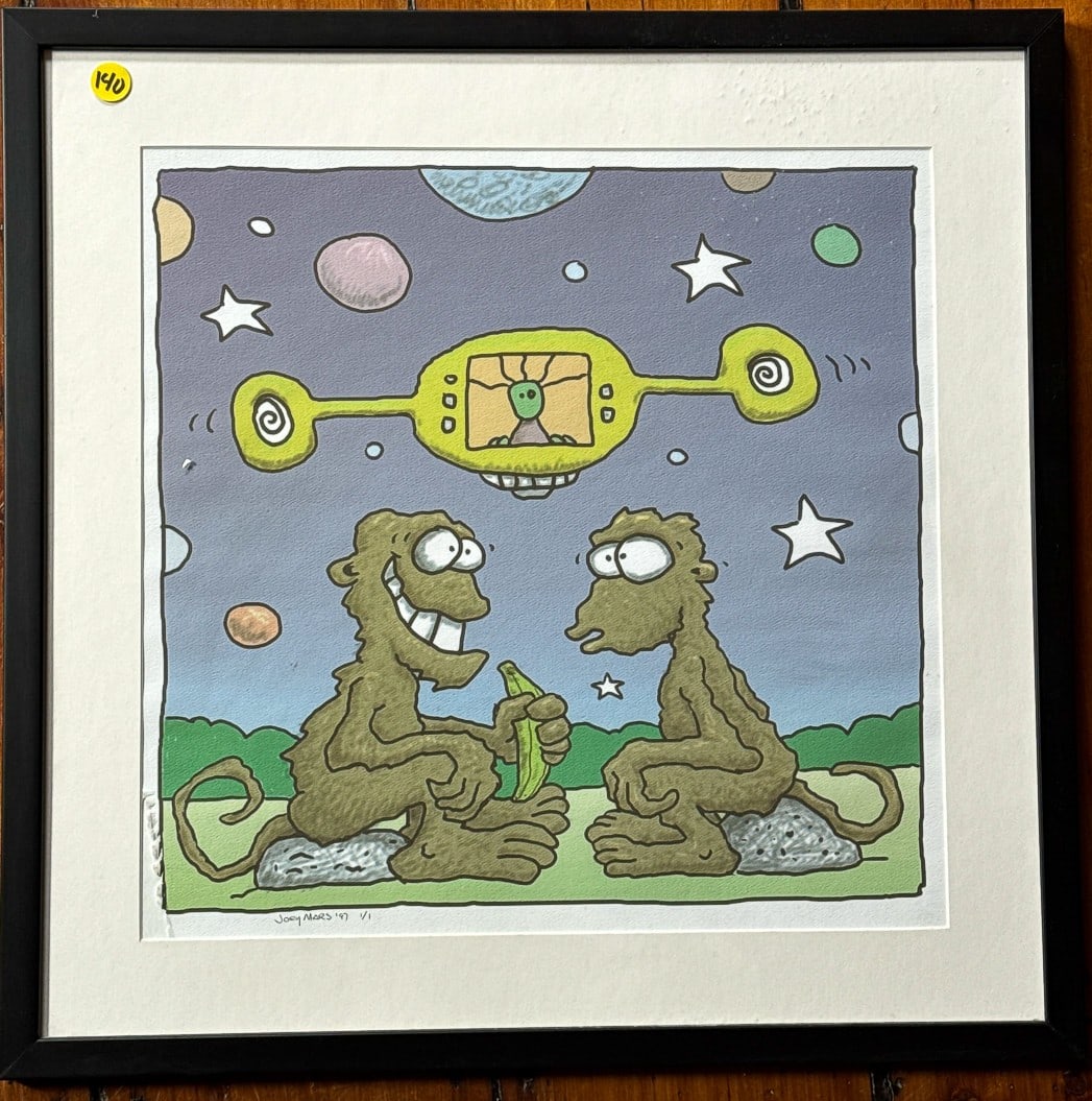 JOEY MARS SIGNED ARTWORK, 20.5" X 20" FRAMED AND 15" X 15" SIGHT (1 of 5)