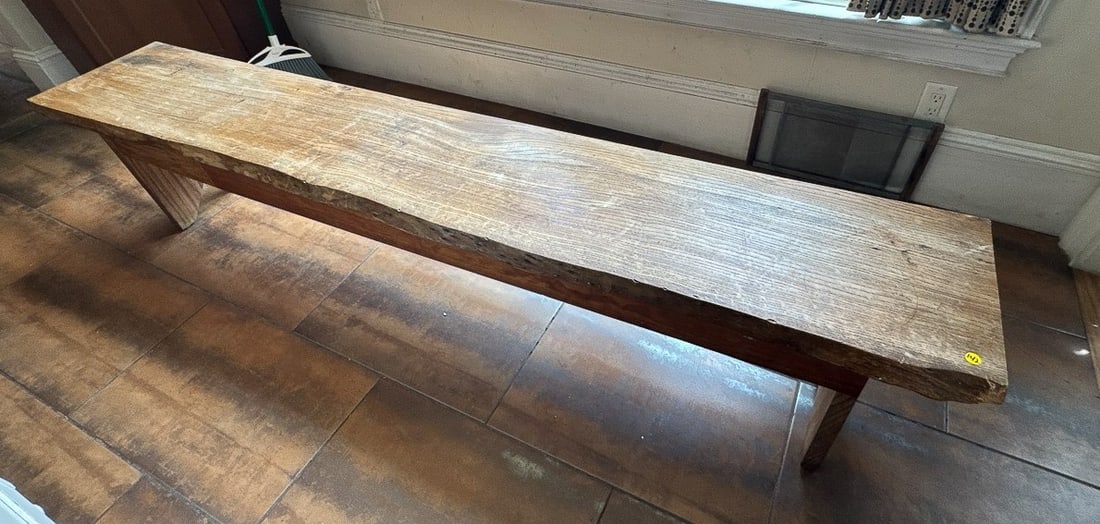 BLACK WALNUT LIVE EDGE BENCH, 88" X 15" X 19" (1 of 7)