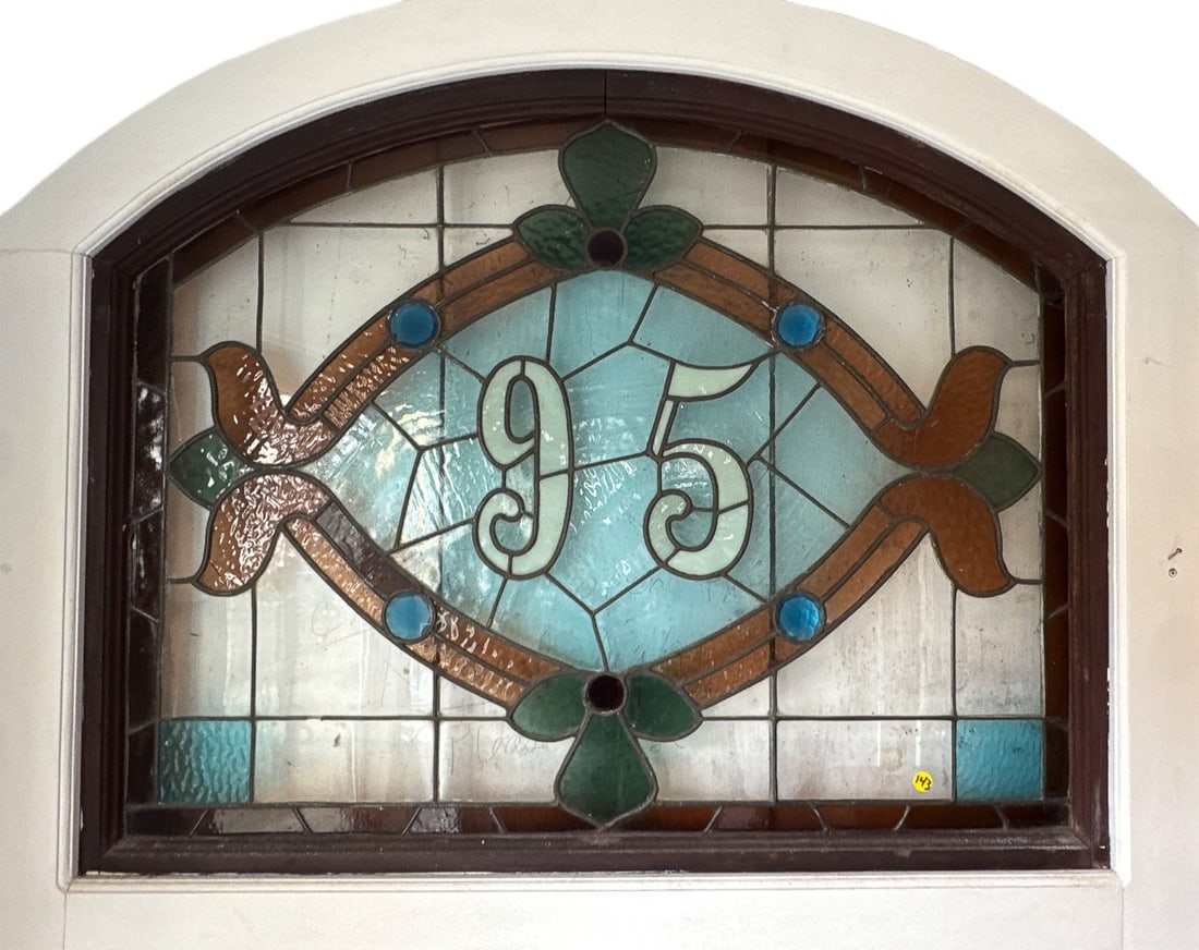 CUSTOM STAINED GLASS WINDOW "95", 39" X 30" (1 of 5)