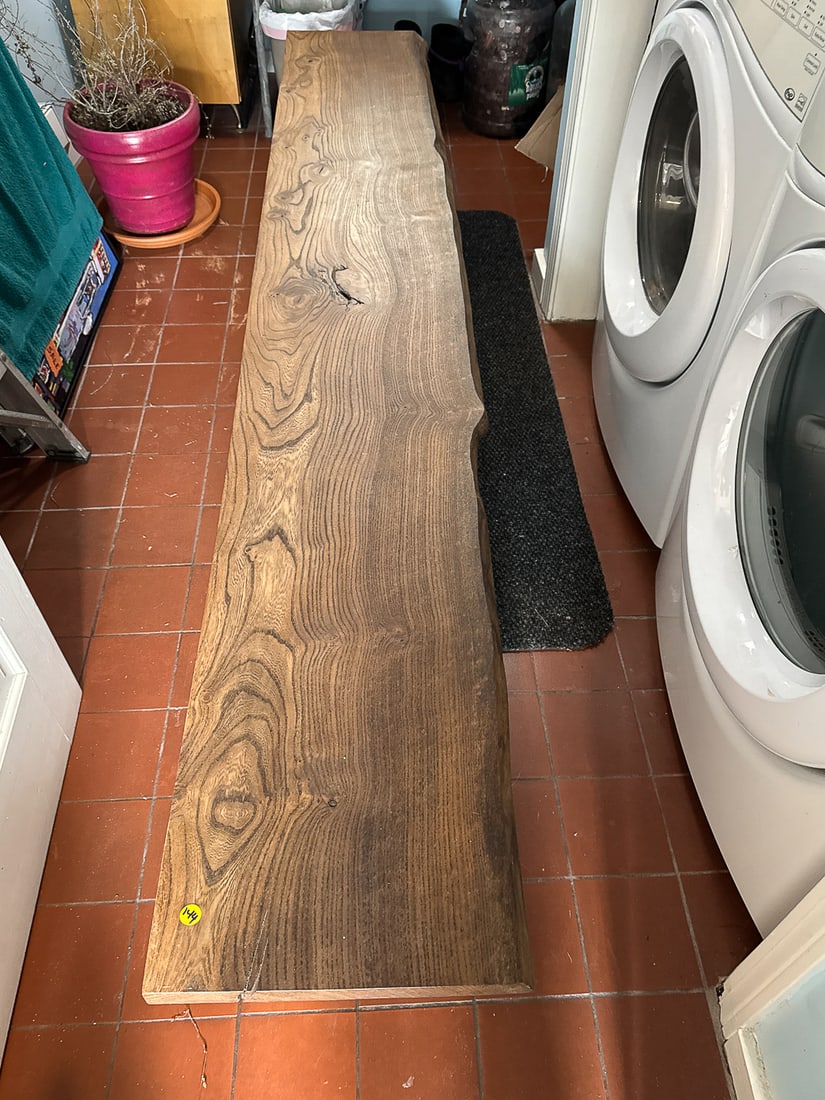 BLACK WALNUT LIVE EDGE BENCH, 88" X 15" X 19" (1 of 5)