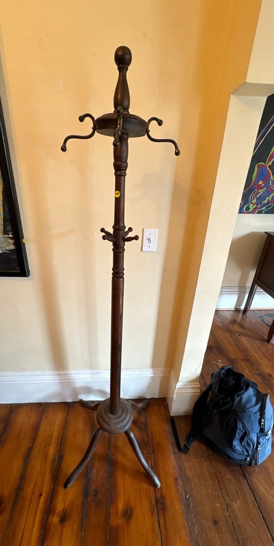 VICTORIAN OAK COAT RACK, 18" X 18" X 68" (1 of 6)