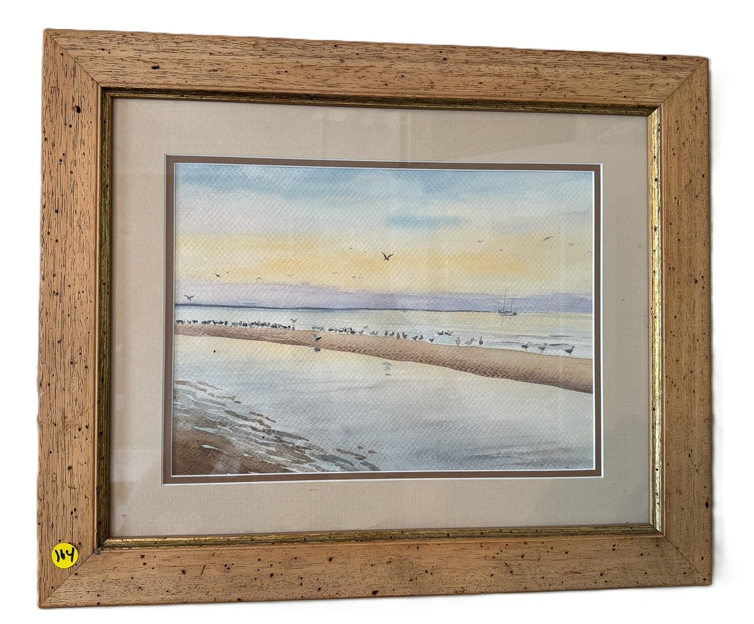 GEORGE LEE CROSBY WATERCOLOR OF PROVINCETOWN, 21" X 17" FRAMED AND 13" X 10" SIGHT (1 of 4)