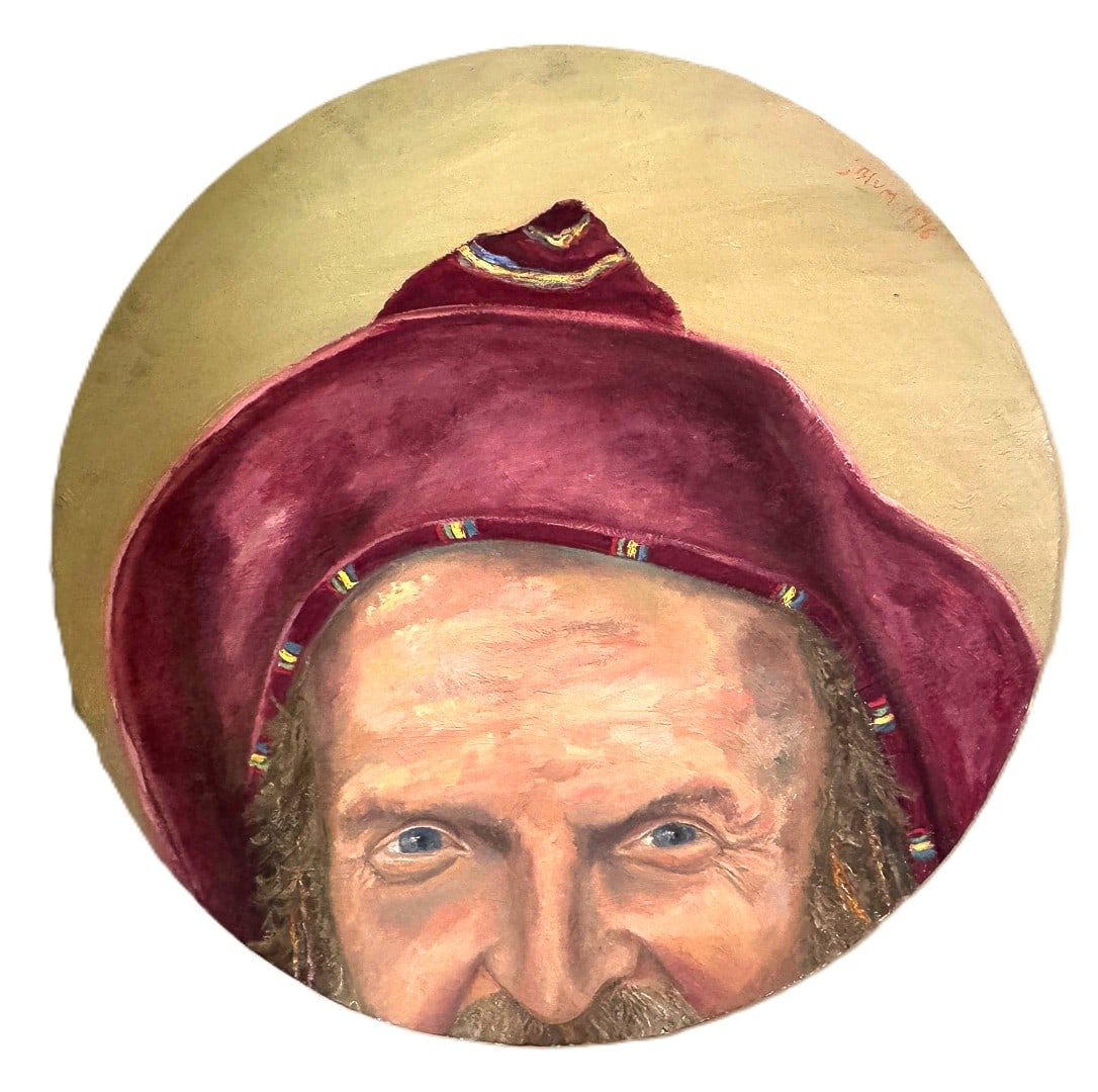 JONATHAN BLUM PORTRAIT OF RONNIE HAZEL AS A WIZARD , 28" DIAMETER (1 of 3)